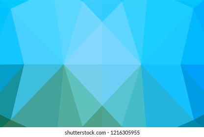 Light Blue, Green vector blurry hexagon texture. Shining illustration, which consist of triangles. Brand new style for your business design.