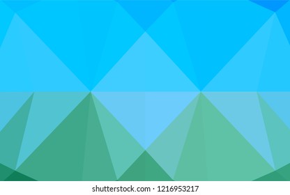 Light Blue, Green vector blurry hexagon template. Creative illustration in halftone style with gradient. The textured pattern can be used for background.