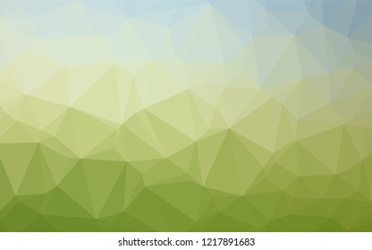 Light Blue, Green vector blurry hexagon template. Shining illustration, which consist of triangles. A completely new template for your business design.