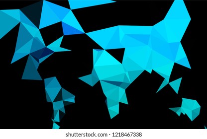 Light Blue, Green vector blurry hexagon template. Triangular geometric sample with gradient.  A new texture for your design.
