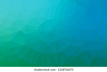 Light Blue, Green vector blurry hexagon pattern. Brand new colored illustration in blurry style with gradient. Brand new design for your business.