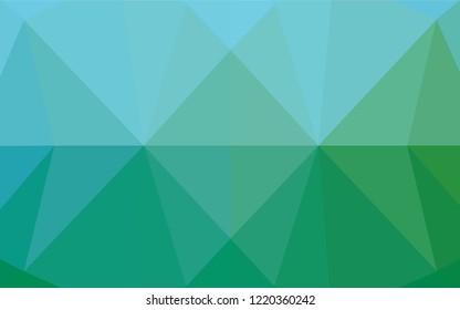 Light Blue, Green vector blurry hexagon pattern. A sample with polygonal shapes. Triangular pattern for your business design.