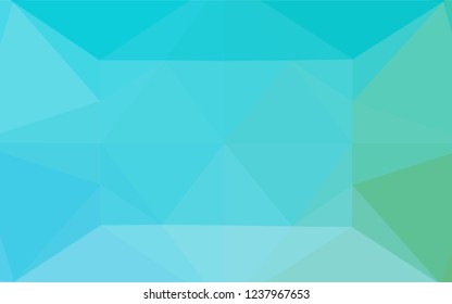 Light Blue, Green vector blurry hexagon texture. Shining illustration, which consist of triangles. The template can be used as a background for cell phones.