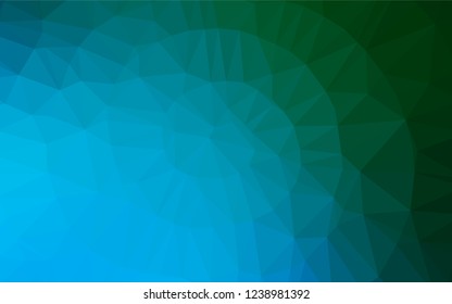 Light Blue, Green vector blurry hexagon pattern. Modern geometrical abstract illustration with gradient. Triangular pattern for your business design.