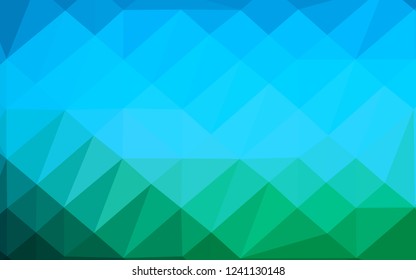 Light Blue, Green vector blurry triangle texture. Modern geometrical abstract illustration with gradient. Completely new template for your business design.