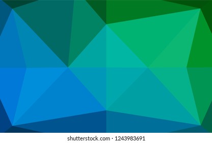 Light Blue, Green vector blurry hexagon texture. A vague abstract illustration with gradient. Brand new style for your business design.