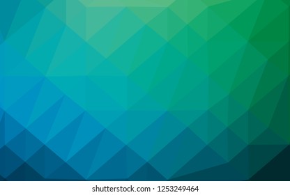 Light Blue, Green vector blurry triangle template. Colorful illustration in Origami style with gradient.  Completely new design for your business.