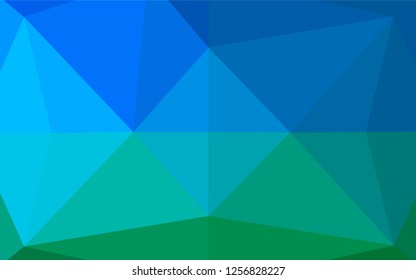 Light Blue, Green vector blurry hexagon pattern. Geometric illustration in Origami style with gradient.  Brand new design for your business.