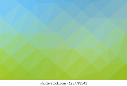 Light Blue, Green vector blurry triangle texture. Glitter abstract illustration with an elegant design. Completely new design for your business.