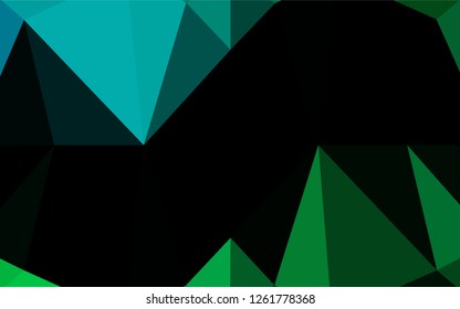 Light Blue, Green vector blurry hexagon template. Colorful illustration in abstract style with gradient. Triangular pattern for your business design.