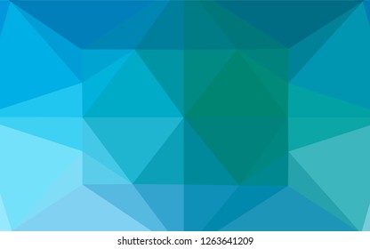 Light Blue, Green vector blurry hexagon texture. Shining colored illustration in a Brand new style. Triangular pattern for your business design.