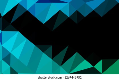 Light Blue, Green vector blurry triangle template. Triangular geometric sample with gradient.  Triangular pattern for your business design.