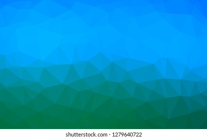 Light Blue, Green vector blurry triangle pattern. Geometric illustration in Origami style with gradient. Polygonal design for your web site.
