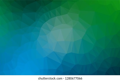 Light Blue, Green vector blurry hexagon pattern. Creative geometric illustration in Origami style with gradient. A completely new design for your business.