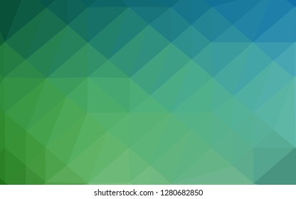 Light Blue, Green vector blurry triangle pattern. A completely new color illustration in a vague style. The best triangular design for your business.