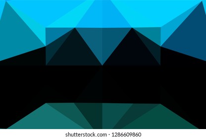 Light Blue, Green vector blurry hexagon texture. Triangular geometric sample with gradient.  The template can be used as a background for cell phones.