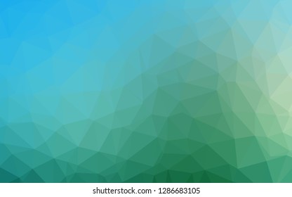Light Blue, Green vector blurry triangle template. Colorful abstract illustration with gradient. Completely new template for your business design.