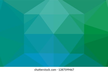 Light Blue, Green vector blurry hexagon texture. Shining illustration, which consist of triangles. The textured pattern can be used for background.