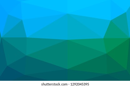 Light Blue, Green vector blurry triangle texture. Creative illustration in halftone style with gradient. Polygonal design for your web site.
