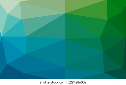 Light Blue, Green vector blurry triangle pattern. Colorful illustration in Origami style with gradient.  Triangular pattern for your business design.