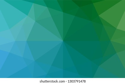 Light Blue, Green vector blurry hexagon template. Modern geometrical abstract illustration with gradient. The best triangular design for your business.