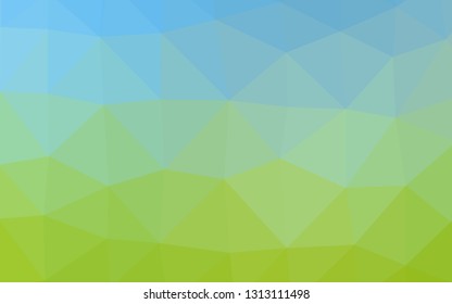 Light Blue, Green vector blurry triangle template. Glitter abstract illustration with an elegant design. The best triangular design for your business.