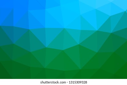 Light Blue, Green vector blurry triangle pattern. A completely new color illustration in a vague style. Brand new style for your business design.