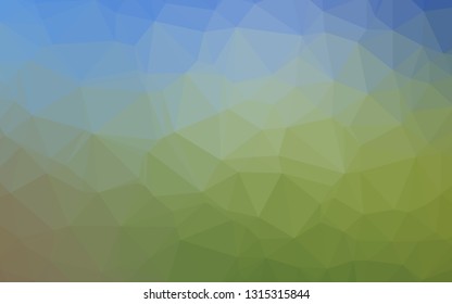 Light Blue, Green vector blurry triangle texture. Geometric illustration in Origami style with gradient. Brand new style for your business design.