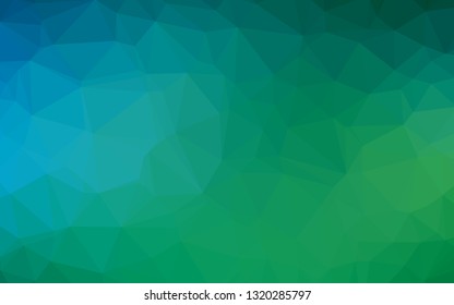 Light Blue, Green vector blurry triangle template. Modern geometrical abstract illustration with gradient. Template for a cell phone background.