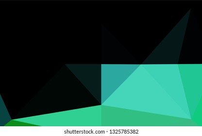 Light Blue, Green vector blurry hexagon template. Shining illustration, which consist of triangles. Brand new design for your business.