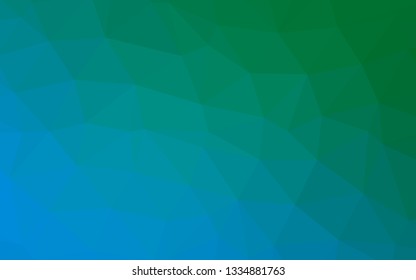 Light Blue, Green vector blurry triangle texture. Creative illustration in halftone style with gradient. Triangular pattern for your business design.