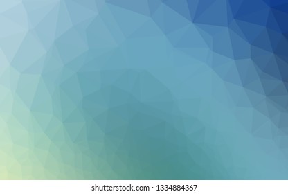 Light Blue, Green vector blurry triangle pattern. Triangular geometric sample with gradient.  Elegant pattern for a brand book.