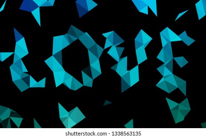 Light Blue, Green vector blurry triangle texture. Colorful illustration in Origami style with gradient.  Polygonal design for your web site.