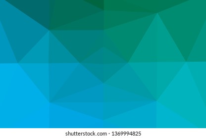 Light Blue, Green vector blurry triangle pattern. A vague abstract illustration with gradient. Template for your brand book.