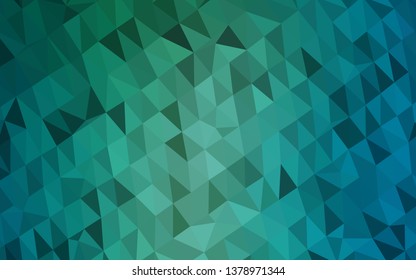 Light Blue, Green vector blurry triangle texture. A completely new color illustration in a vague style. Template for a cell phone background.