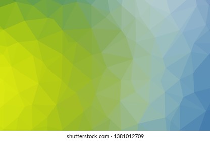 Light Blue, Green vector blurry triangle template. Triangular geometric sample with gradient.  Triangular pattern for your business design.