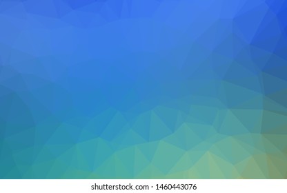 Light Blue, Green vector blurry triangle texture. Colorful illustration in Origami style with gradient.  Brand new style for your business design.