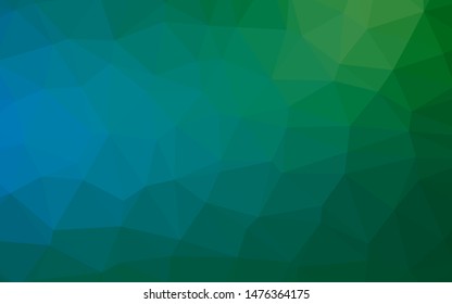 Light Blue, Green vector blurry triangle template. Geometric illustration in Origami style with gradient. Completely new template for your business design.