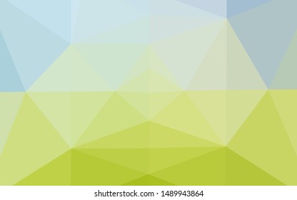 Light Blue, Green vector blurry triangle texture. Colorful illustration in abstract style with gradient. Template for your brand book.