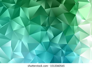 Light Blue, Green vector blurry triangle texture. Colorful abstract illustration with gradient. Brand new style for your business design.