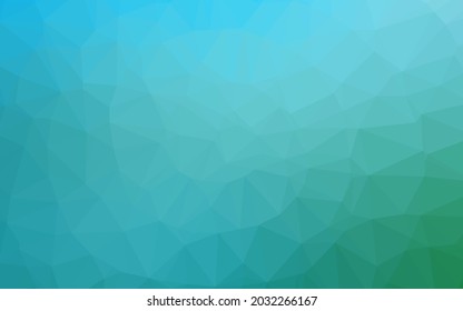 Hellblaue, grüne Vektor unscharfe Dreiecksvorlage. Farbige Illustration im abstrakten Stil mit Farbverlauf. Vorlage für Ihr Markenbuch.