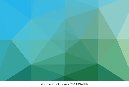 Azul claro, textura triangular vectorial verde borrosa. Ilustración creativa en estilo de semitono con gradiente. Patrón texturizado para el fondo.