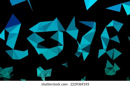 Patrón triangular azul claro, verde vectorial borroso. Ilustración creativa en estilo de semitono con gradiente. Nuevo estilo para su diseño de negocio.