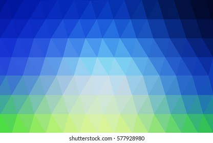 Light Blue, Green vector blurry triangle background design. Geometric background in Origami style with gradient. 