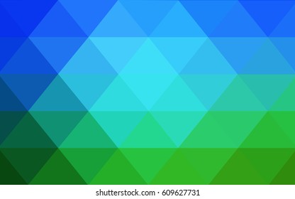 Light Blue, Green vector blurry triangle background design. Geometric background in Origami style with gradient. 