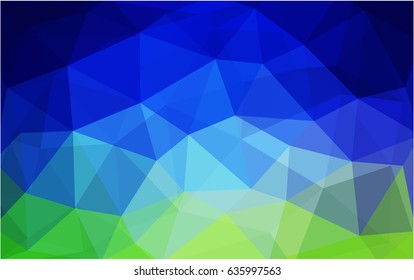 Light Blue, Green vector blurry triangle background design. Geometric background in Origami style with gradient. 