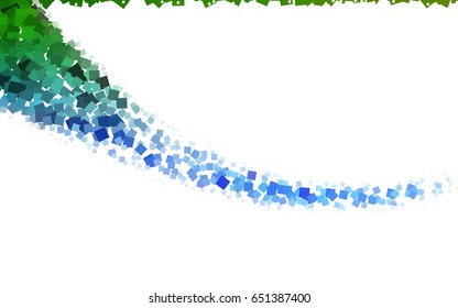 Light Blue, Green vector blurry rectangular background. Geometric background in square style with gradient. The pattern can be used for brand-new background.