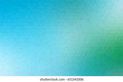 Light Blue, Green vector blurry hexagon background design. Geometric background in Origami style with gradient. 