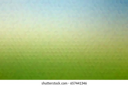 Light Blue, Green vector blurry hexagon background design. Geometric background in Origami style with gradient. 