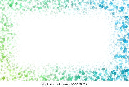 Light Blue, Green vector blurry rectangular background. Geometric background in square style with gradient. The pattern can be used for brand-new background.